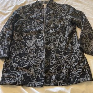 CHICO’S jacket black and silver